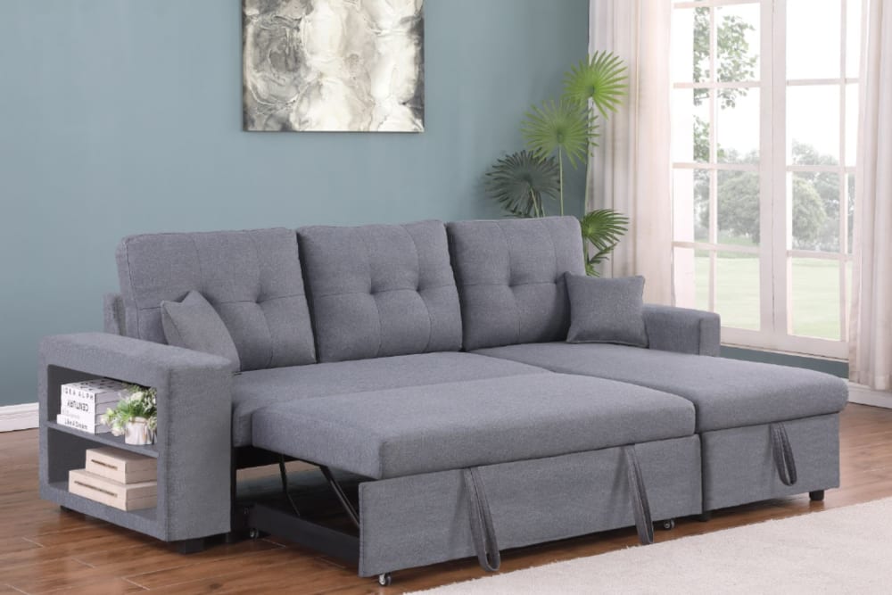 Sofá rinconera de 4 plazas gris