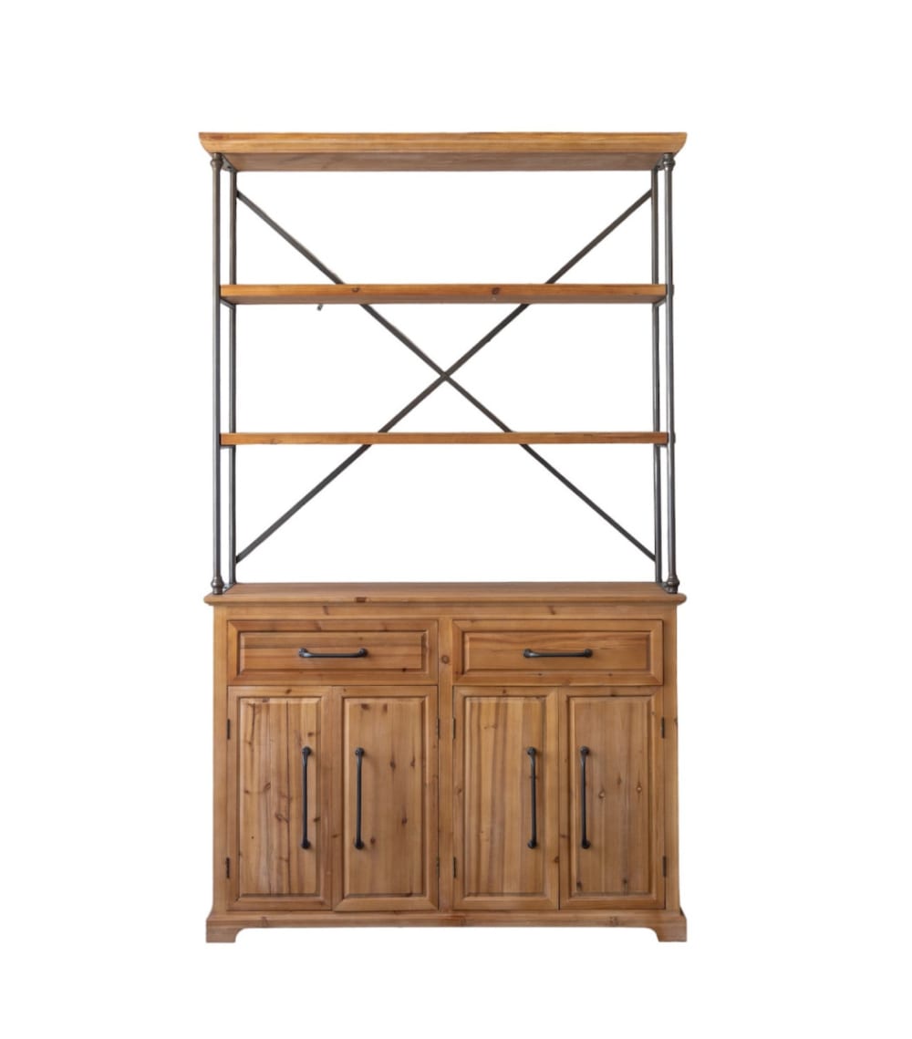Buffet haut en bois et acier gris anthracite — Beyit