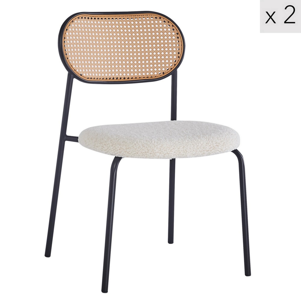 Lot 2 chaises salle - cannage