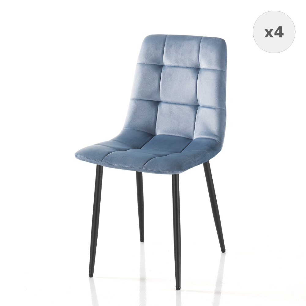 Lot de 4 chaises tissu