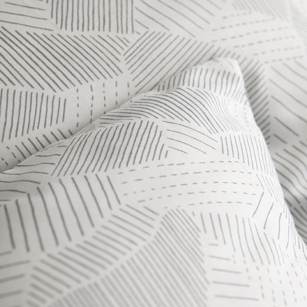 Taie d'oreiller bicolore en coton gris 50x70 — vue 3