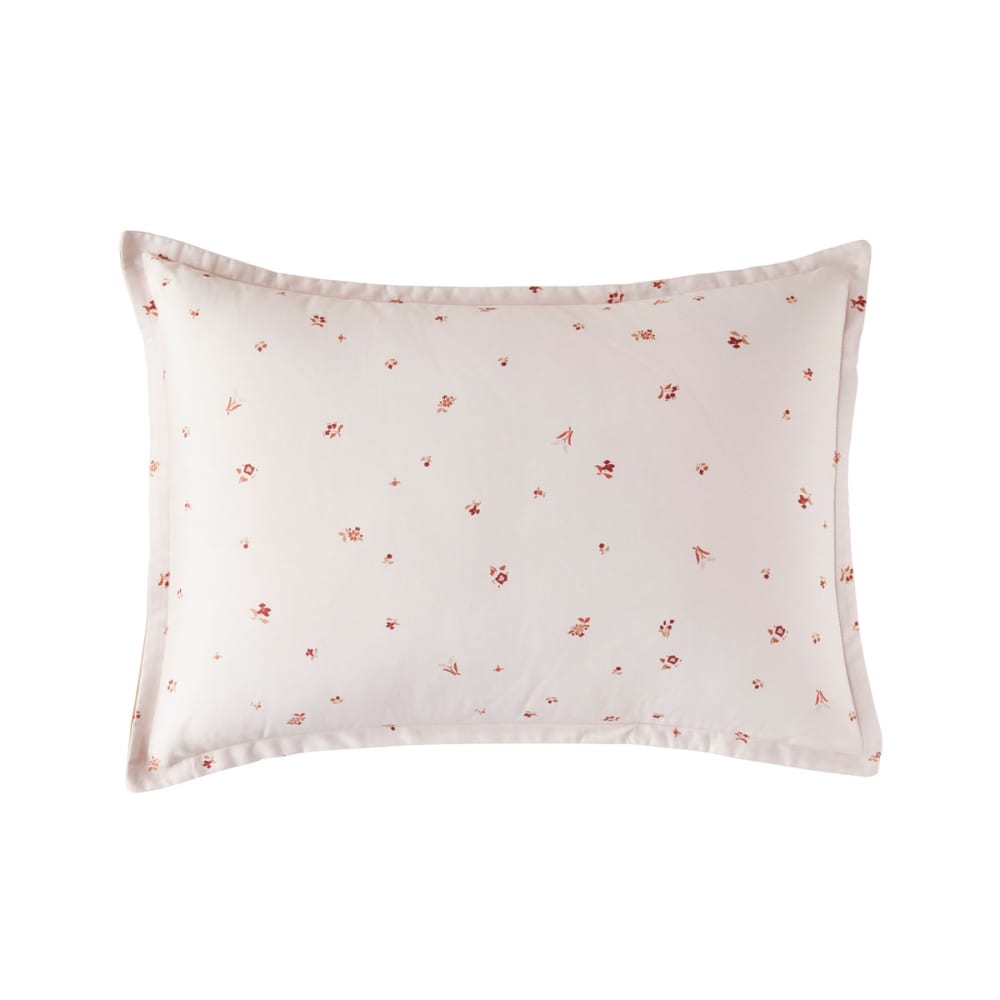 Taie d'oreiller imprimée en satin de coton beige 50x70