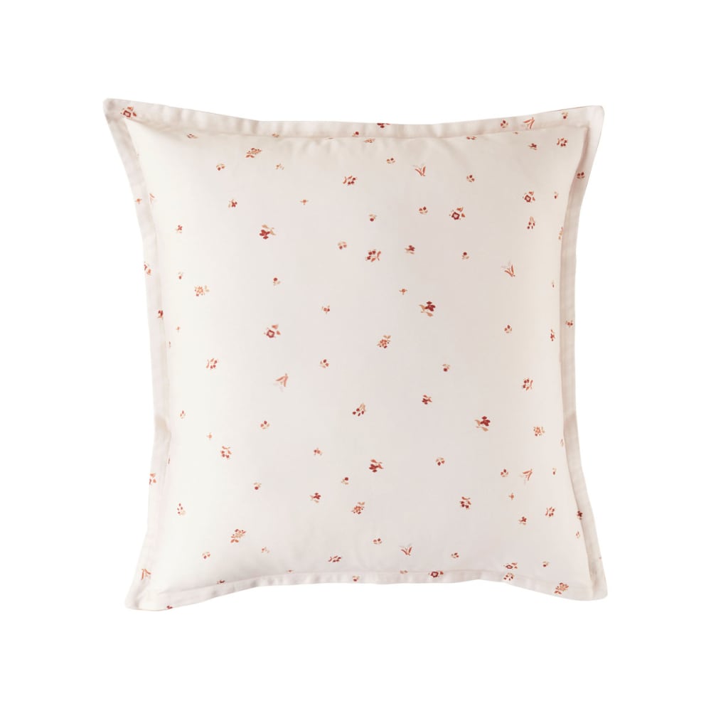 Taie d'oreiller imprimée en satin de coton beige 64x64