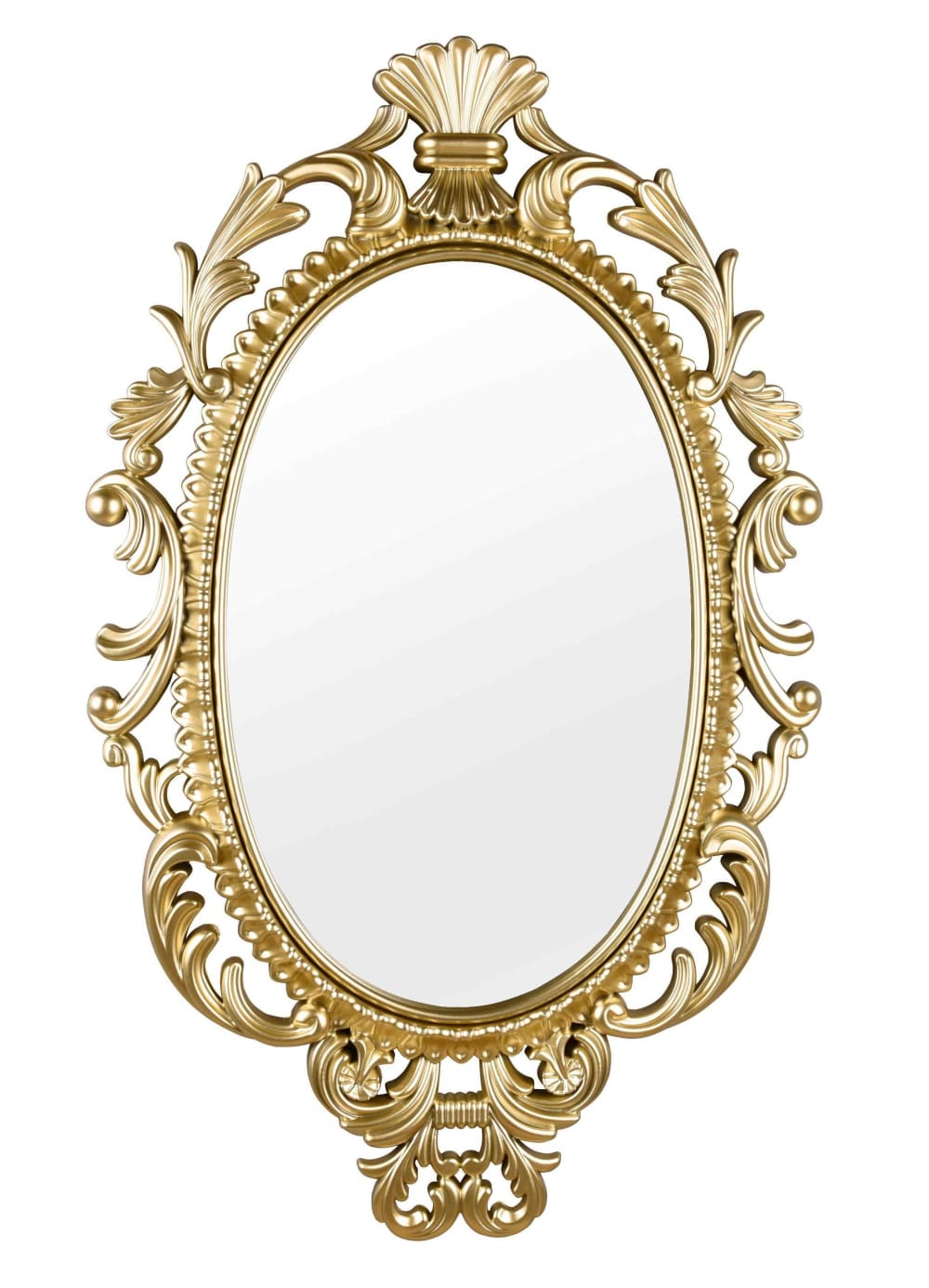 Miroir déco design en plastique doré