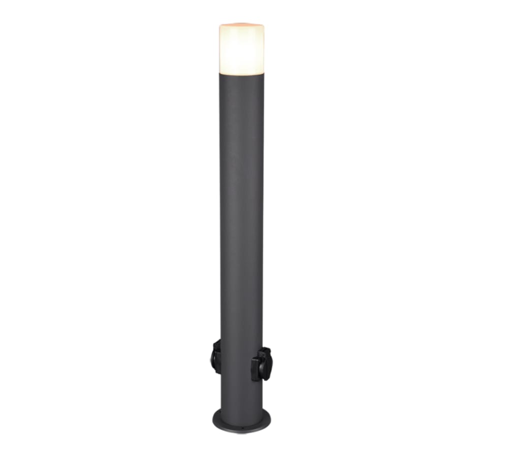 Borne extérieure 80 cm anthracite avec 2 prises - Trio - Hoosic