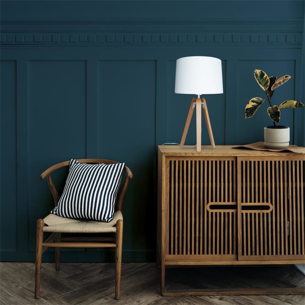 Lampe à poser bois h59cm blanc — vue 4