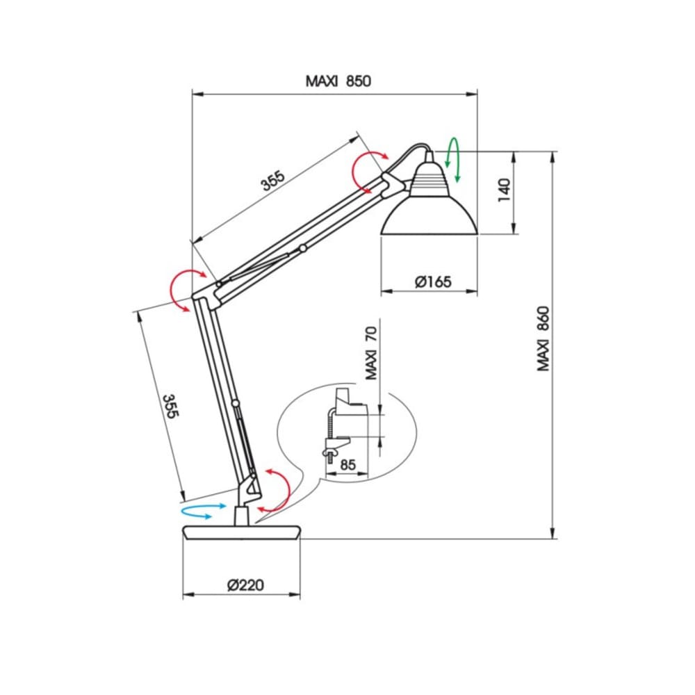 Lampe design en métal noir — vue 4