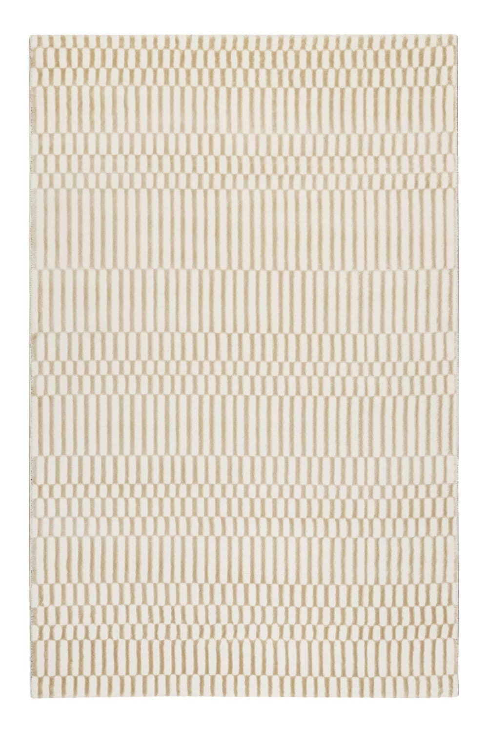 Tapis plat à motif et relief beige sable 80x150