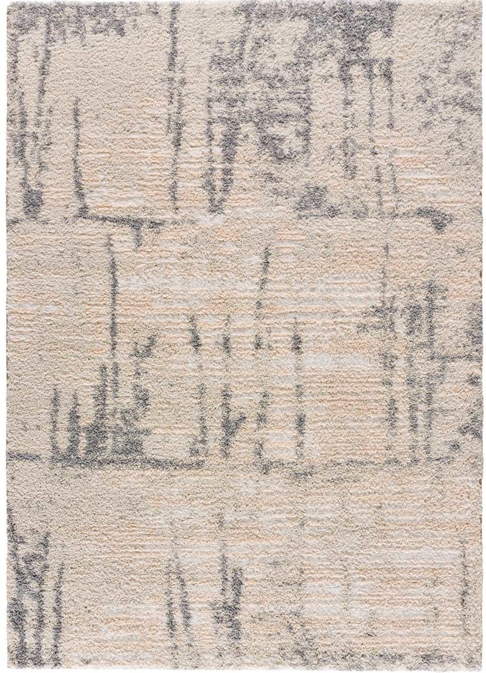 Shaggy Teppich mit gemischten Texturen Silber, 80x150 cm -