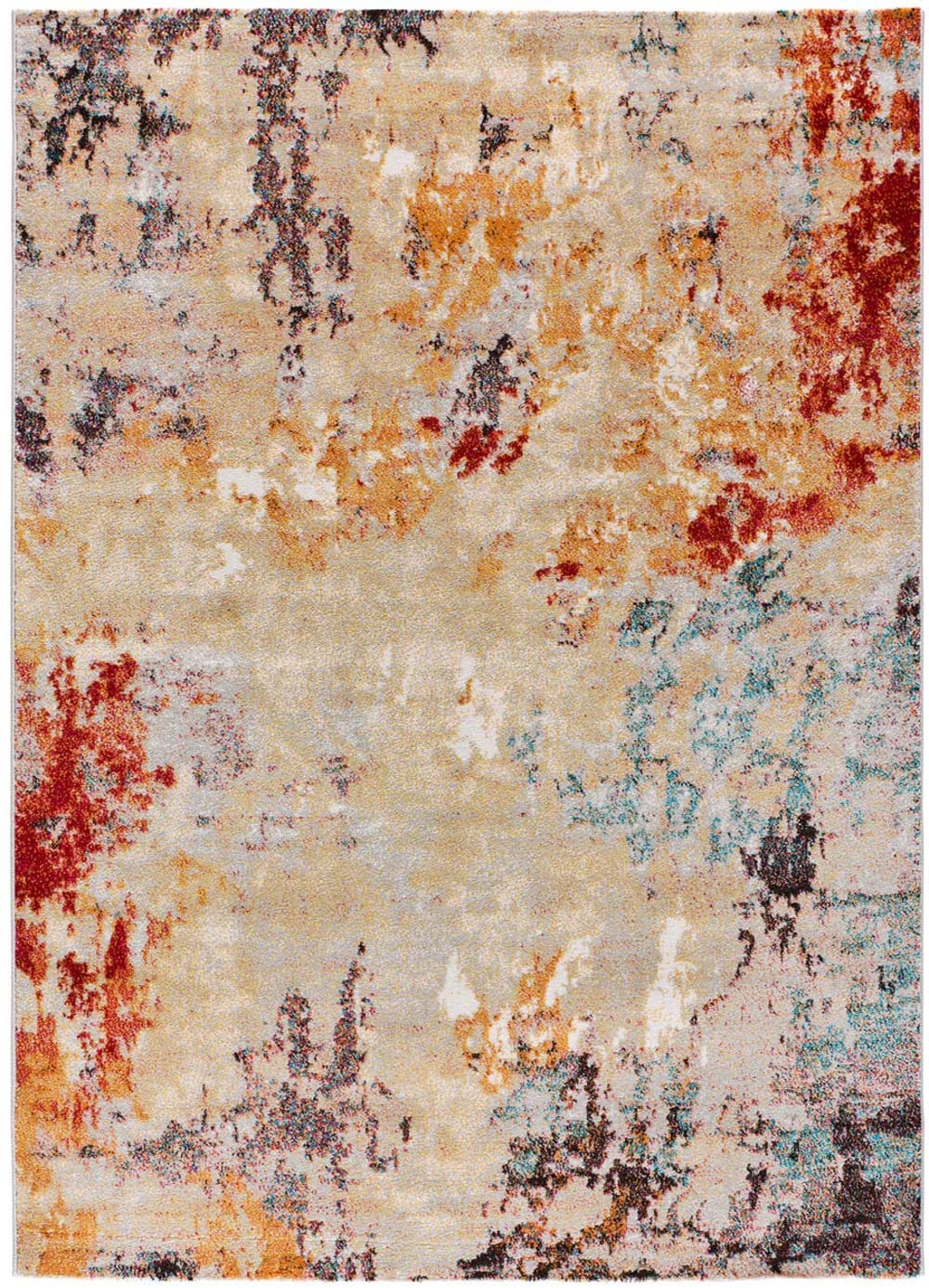 Atticgo Teppich abstrakt mehrfarbig, 160x230 cm style modern Beige Öko-Tex Zertifikat Pp - Polypropylen