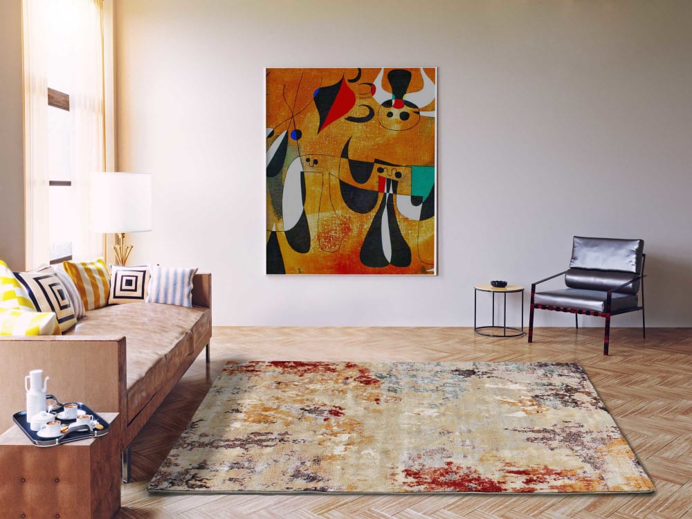 Tapis abstrait beige/multicolore 160x230 cm — vue 3