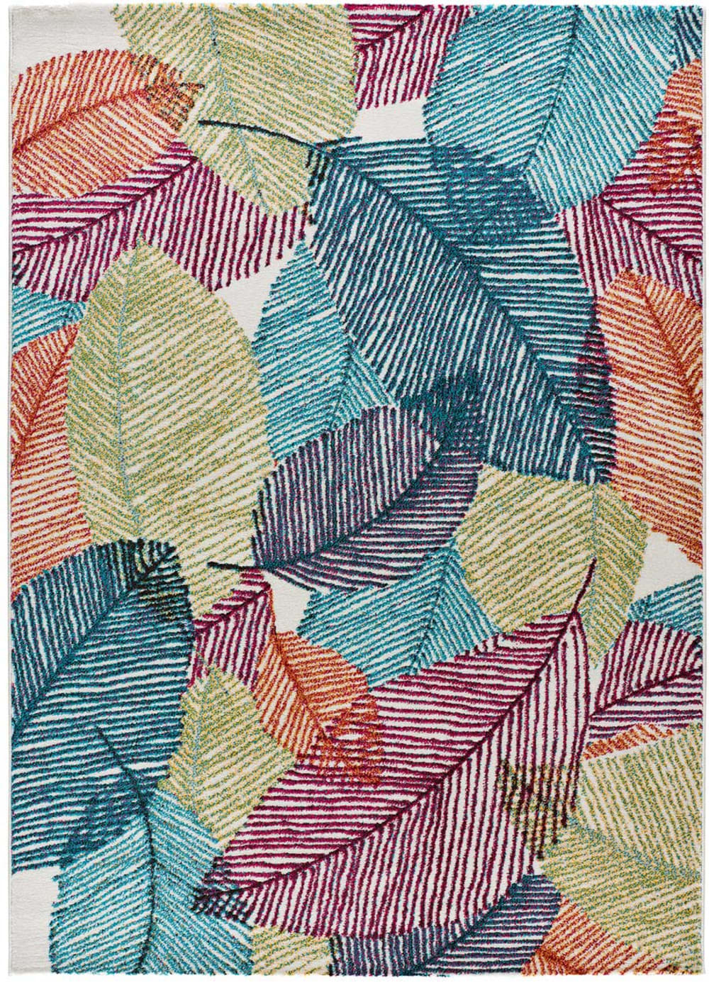 Teppich mit tropischen Motiven, mehrfarbig, 80x150 cm - Maisons