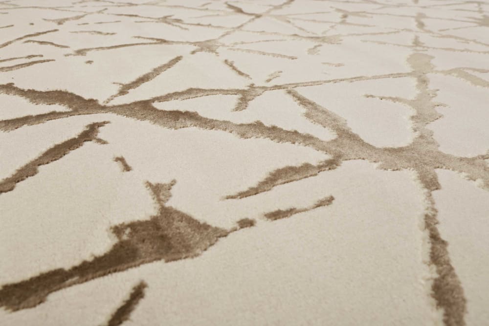Tapis plat à motif et relief beige et brun 120x170 — vue 4