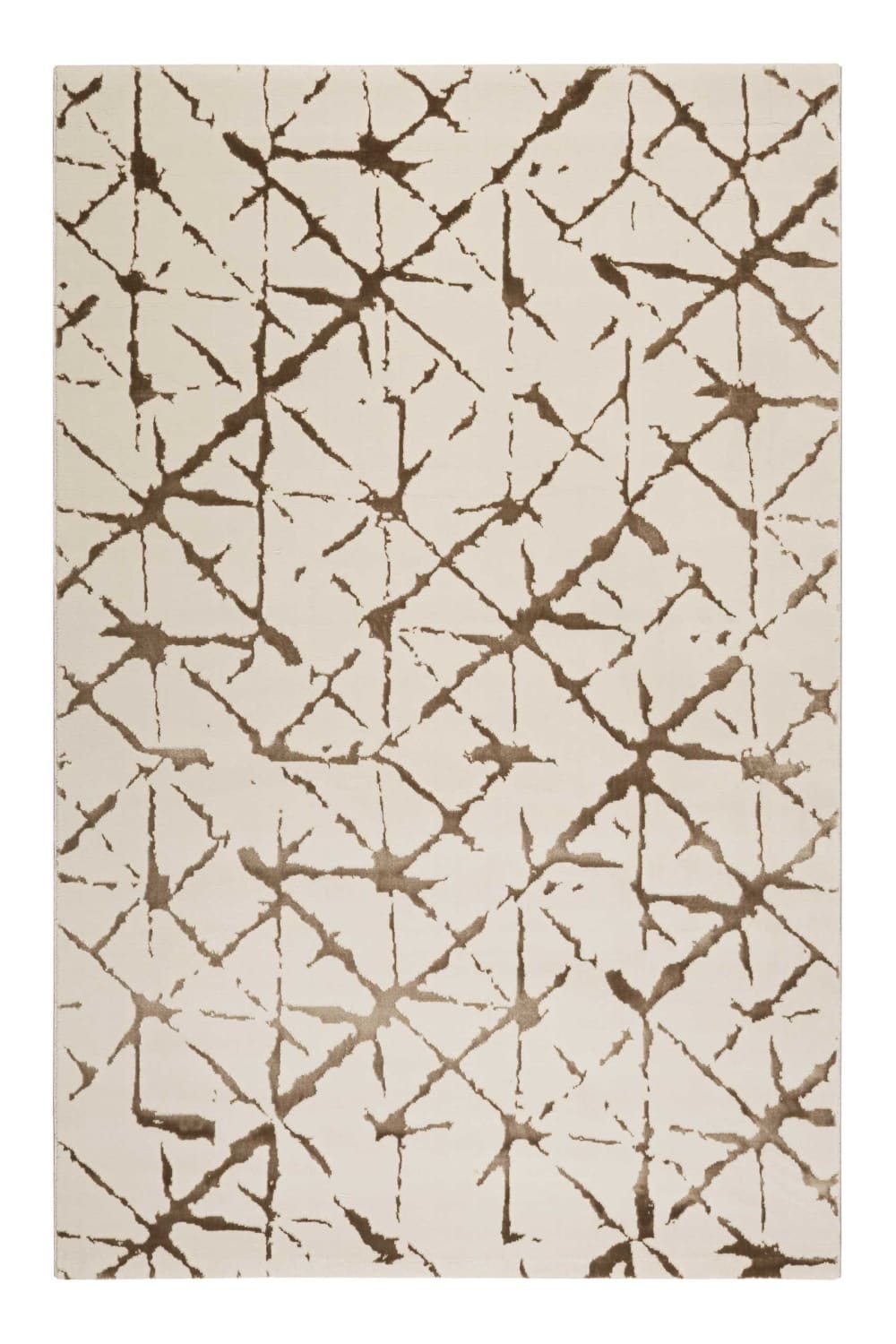 Tapis plat à motif et relief beige et brun 80x150