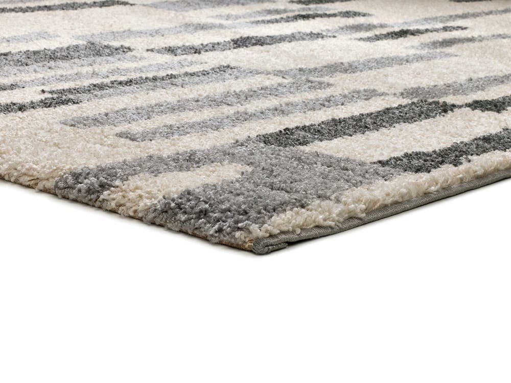 Tapis shaggy abstrait beige/gris 80x150 cm — vue 4
