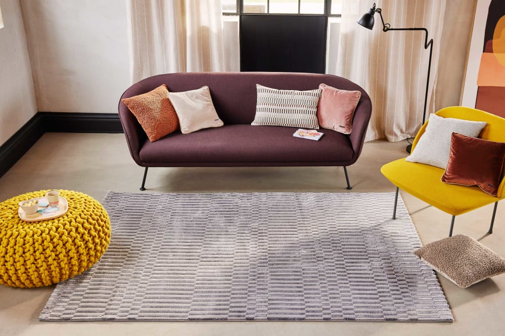 Tappeto piatto a motivo e rilievo toni di grigio 160x225 - Esprit