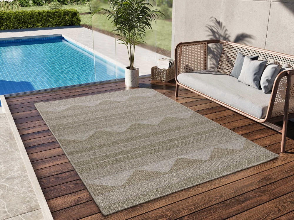 Tapis d'extérieur beige/taupe 126x190 cm - Maisons du Monde