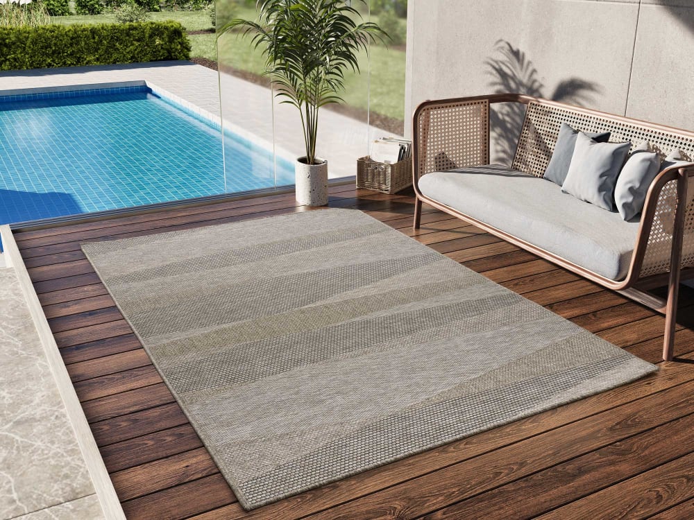 Tappeto esterno beige/grigio taupe 190x290 cm - Atticgo