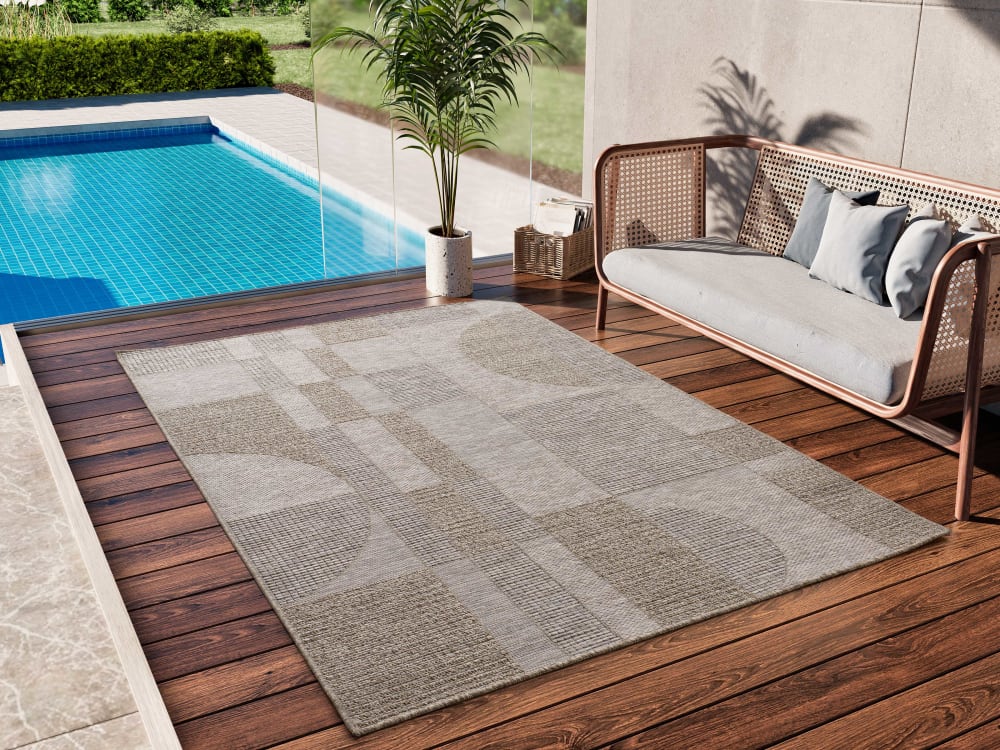 Alfombra exterior beige/topo 152x230 cm - Maisons du Monde