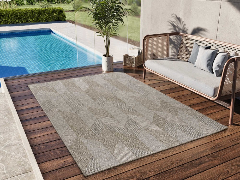 Tappeto esterno beige/grigio taupe 190x290 cm - Atticgo