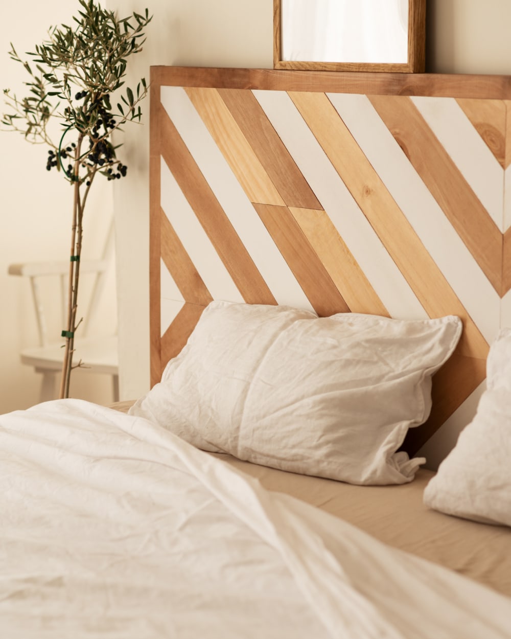 Tête de lit en bois de pin ethnique 165x80cm