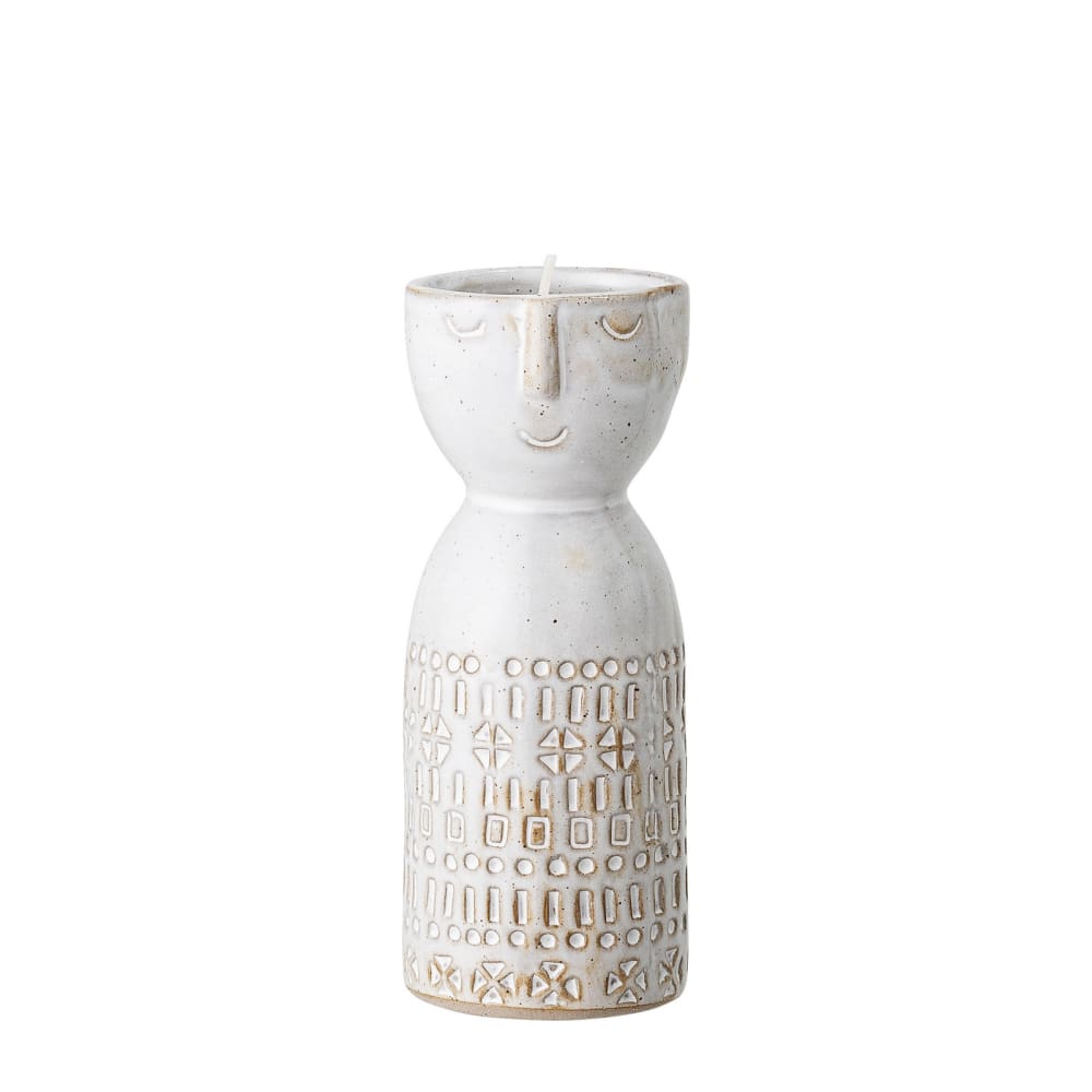 Bloomingville Vase aus Steingut H14.5, weiß - Steingut