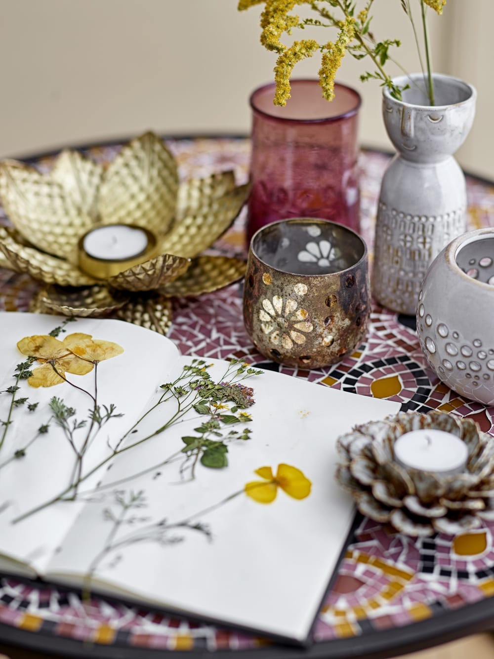 Vase aus Steingut H14.5, weiß - Maisons Du Monde