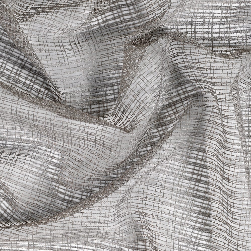 Voilage à oeillets - effet filet polyester gris 140x260 cm - Maisons du Monde