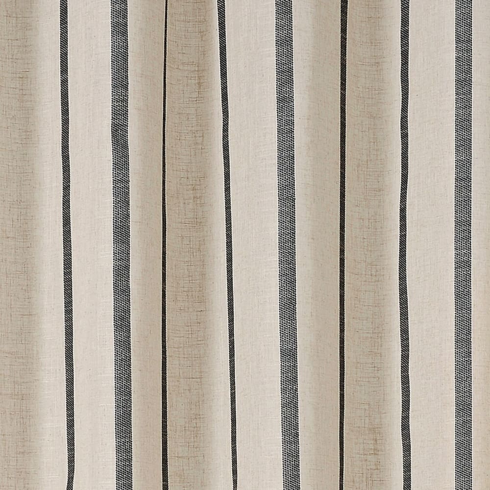 Rideau voilage rayé poly-lin ecru 145x275 cm — vue 4