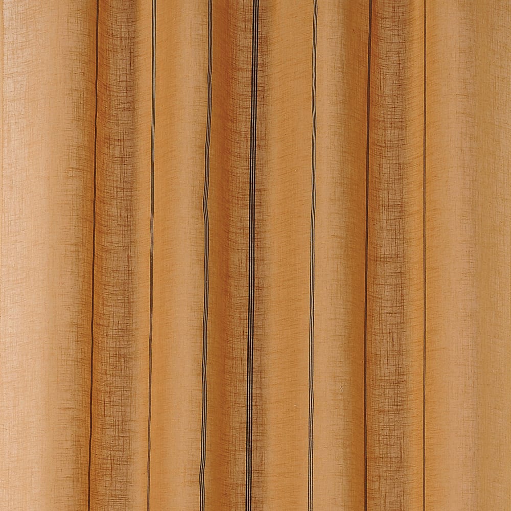 Voilage aux fines rayures noires poly-lin cuivre 145x260 cm — vue 4