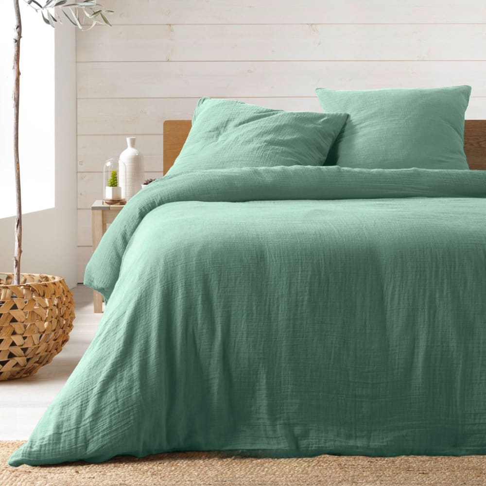 Parure de lit en gaze de coton gaze de coton/coton sauge 240x220 cm