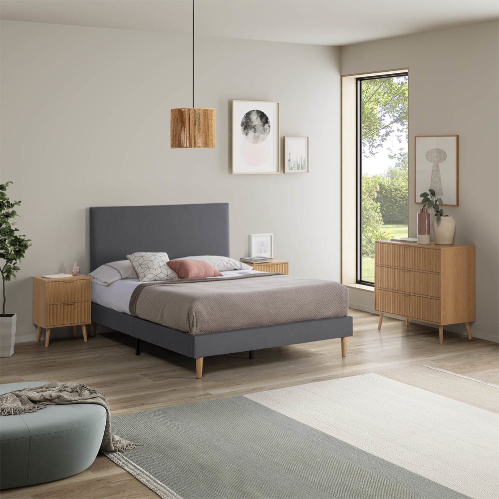 Tête de lit recouverte de tissu Gris Foncé 90x60 cm