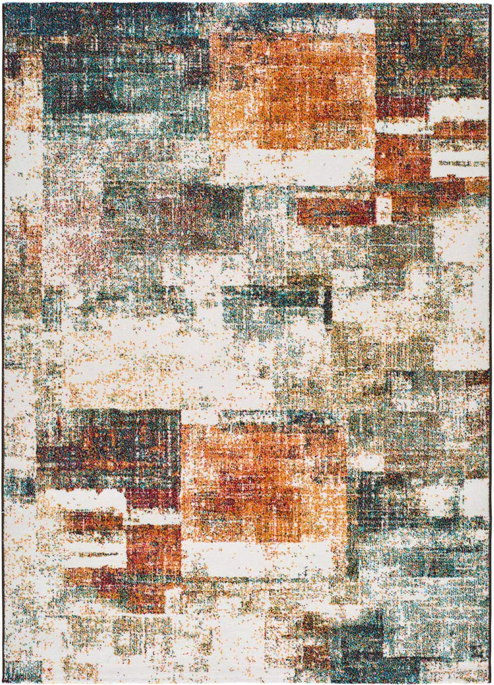 Atticgo Teppich abstrakt mehrfarbig, 160x230 cm style modern Weiß Öko-Tex Zertifikat Pp - Polypropylen