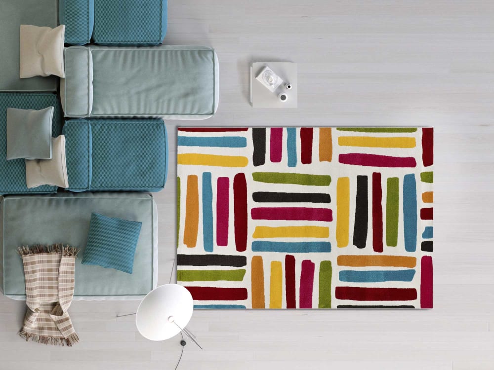 Tapis géométrique multicolore 80x150 cm — vue 3