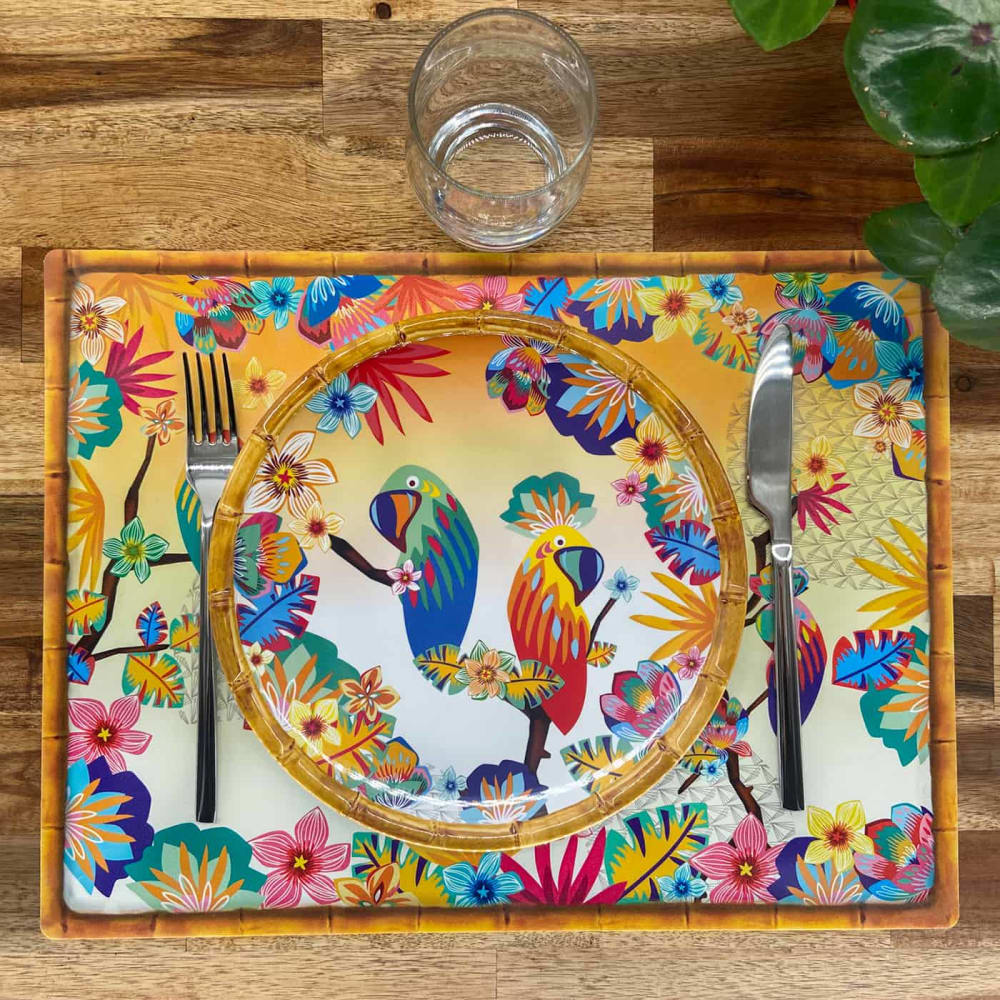 Set di 6 tovagliette rettangolari (40 x 30 cm) - Les jardins de