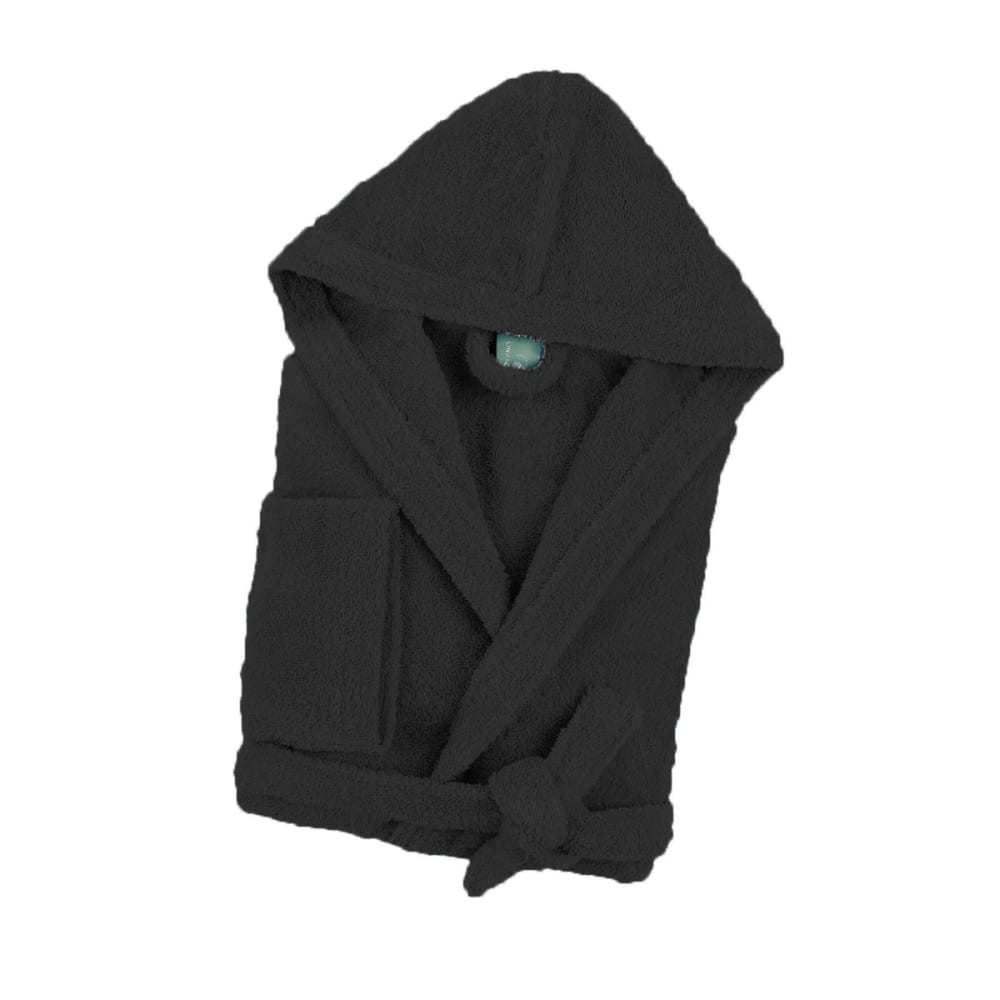Peignoir enfant cocoon coton noir 8 ans Peignoir enfant cocoon coton noir 8 ans
