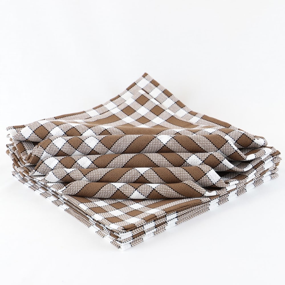 Lot de 10 serviettes de tables en coton marron