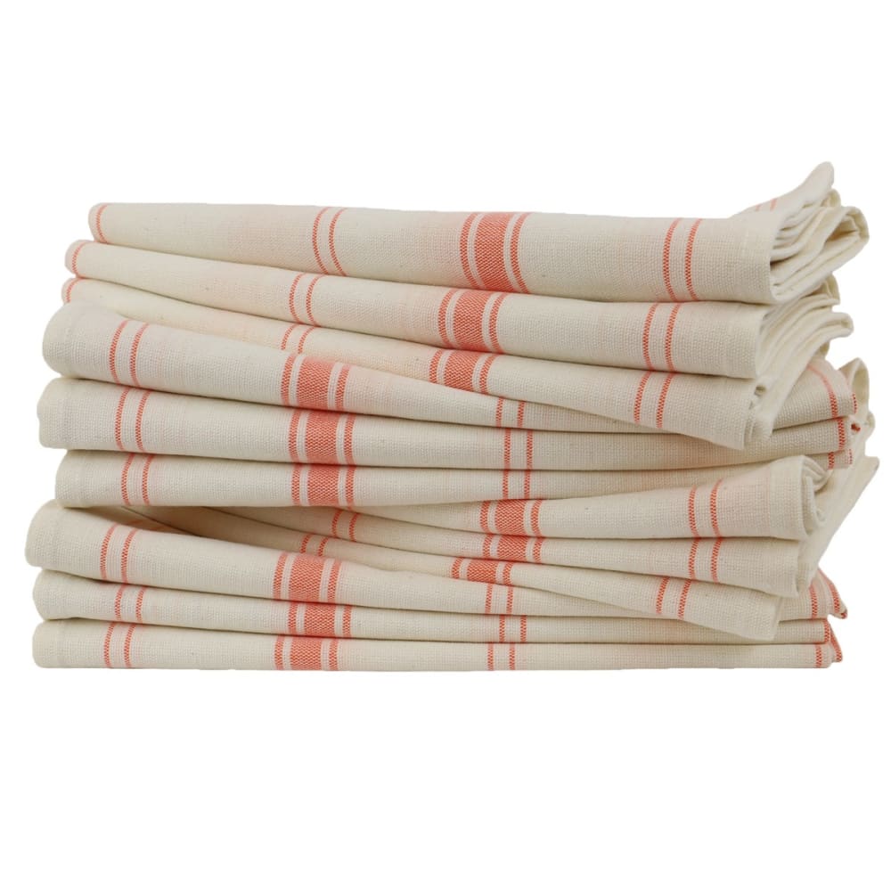 Lot de 12 torchons en lin orange