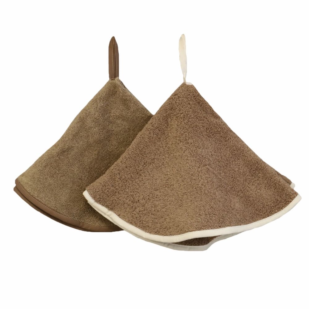 Lot de 2 essuies mains en coton taupe