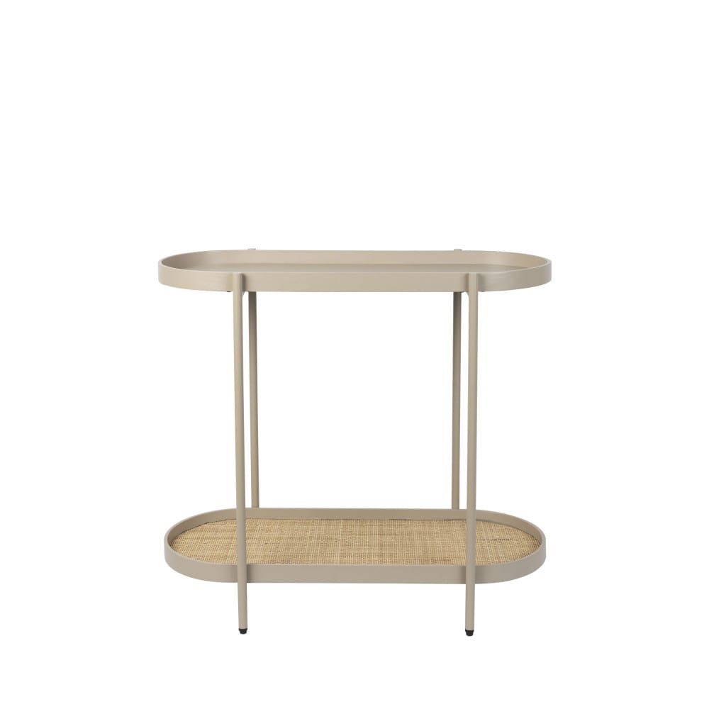 Drawer Console aux bords arrondies en bois et métal - Beige style campagne Beige Bois - 85x76x39cm
