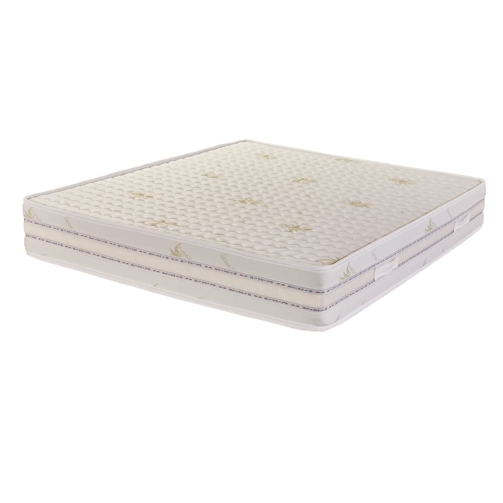Materasso Memory Fresh Bugnato 11 zone Sfoderabile Aloe 120x190x26 - Bianco - Öko-Tex Zertifikat - Spugna