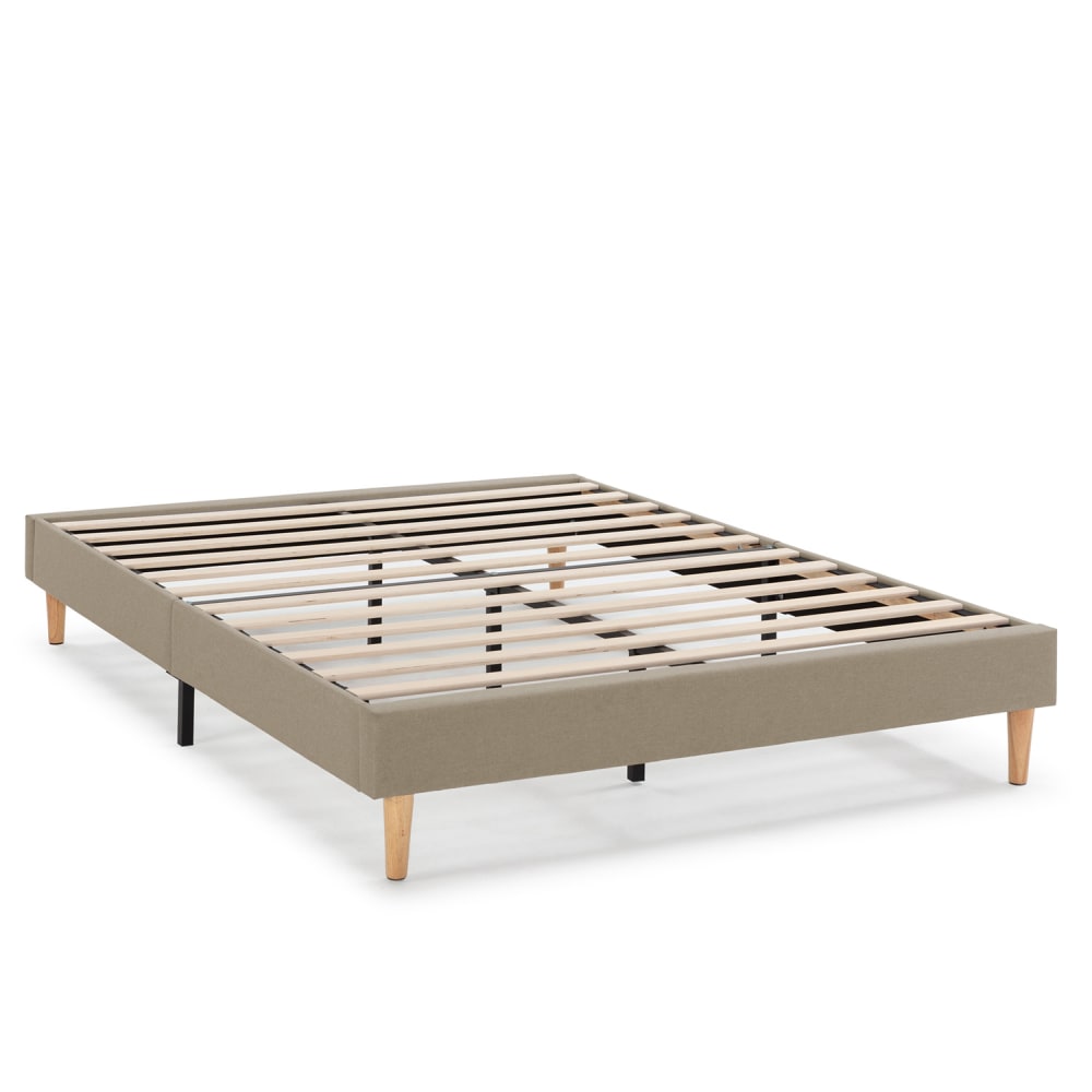 HOMN Polsterbett 140x200 cm, Beige style modern Beige Pes - Polyester