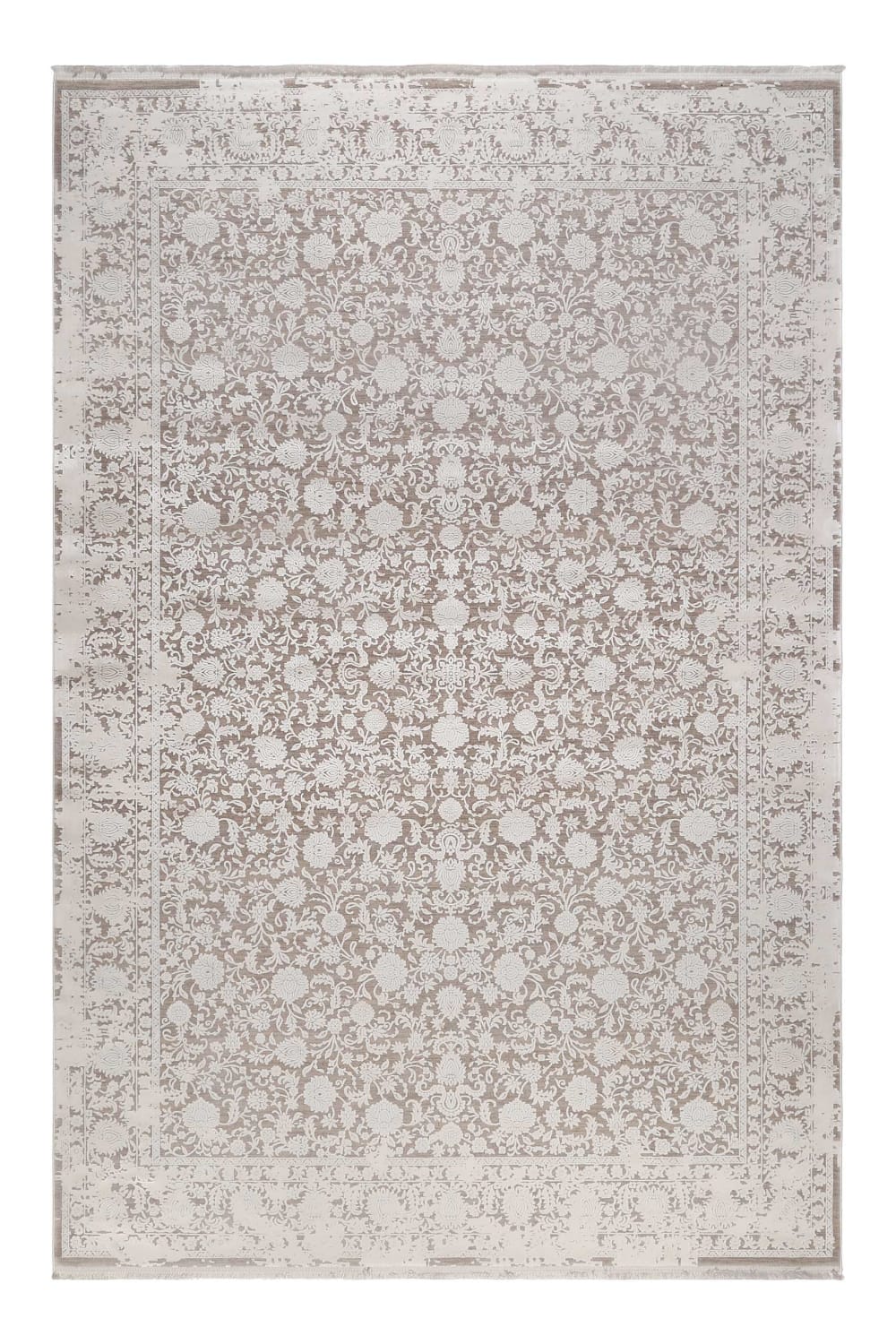 Tapis classique toucher soyeux vintage beige à relief 200x290