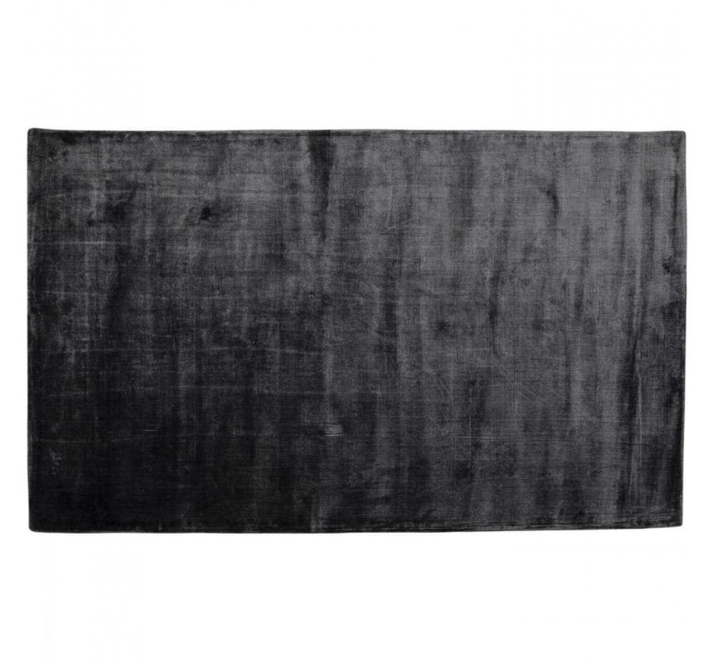 Kare Design Teppich aus Baumwolle in Schwarz Schwarz Stoff