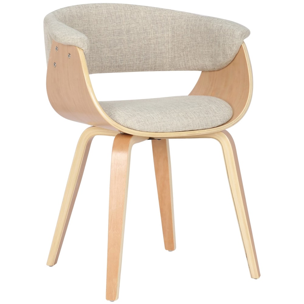 Chaise avec pieds en bois assise en stoff crème