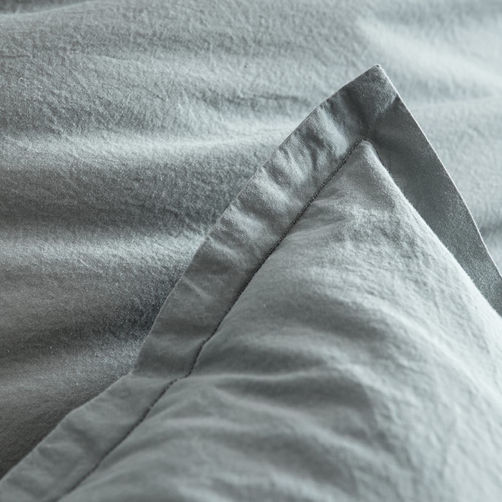 Housse de couette en percale de coton vert d'eau 260x240 — vue 4