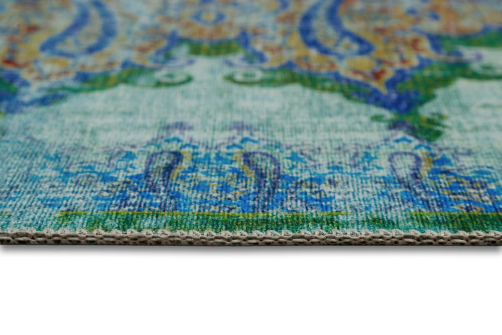 Tapis plat motif oriental vintage bleu 140x200 — vue 4