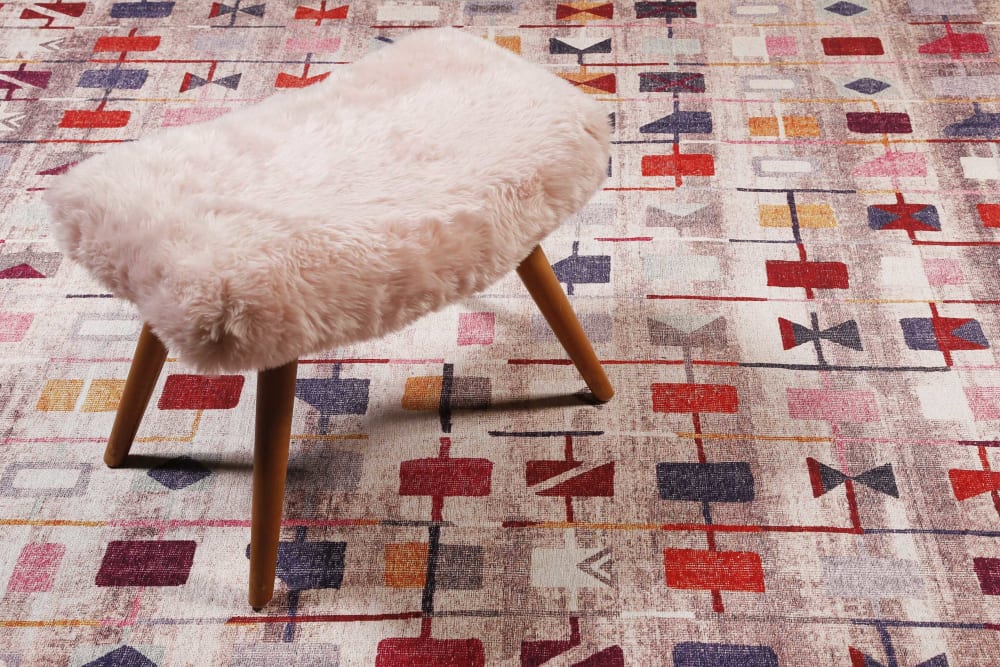 Tapis plat motif géométrique multicolore 200x300 — vue 3