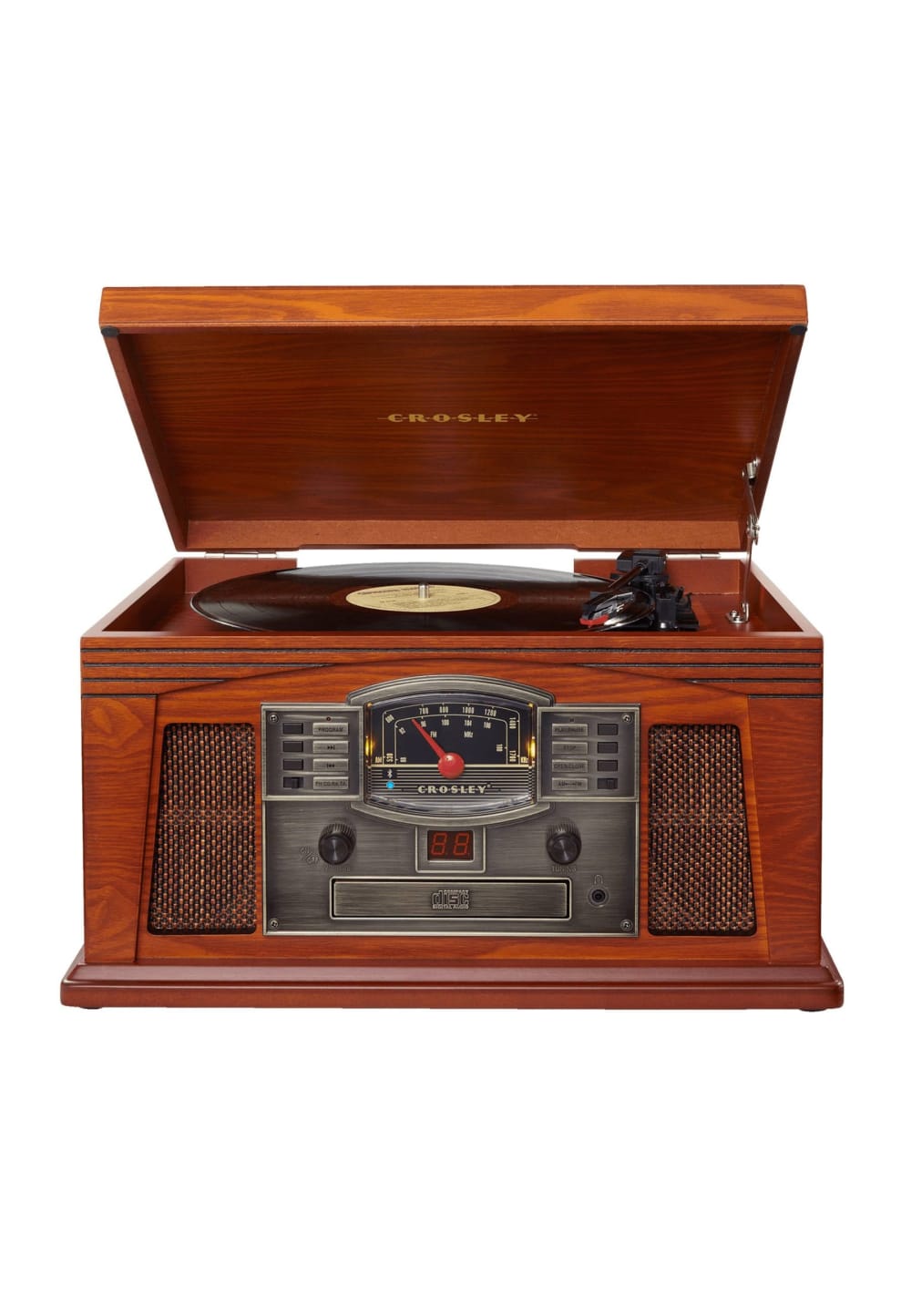 Crosley Multimediaplayer in Paprika-Holzfarbe Rot Holz