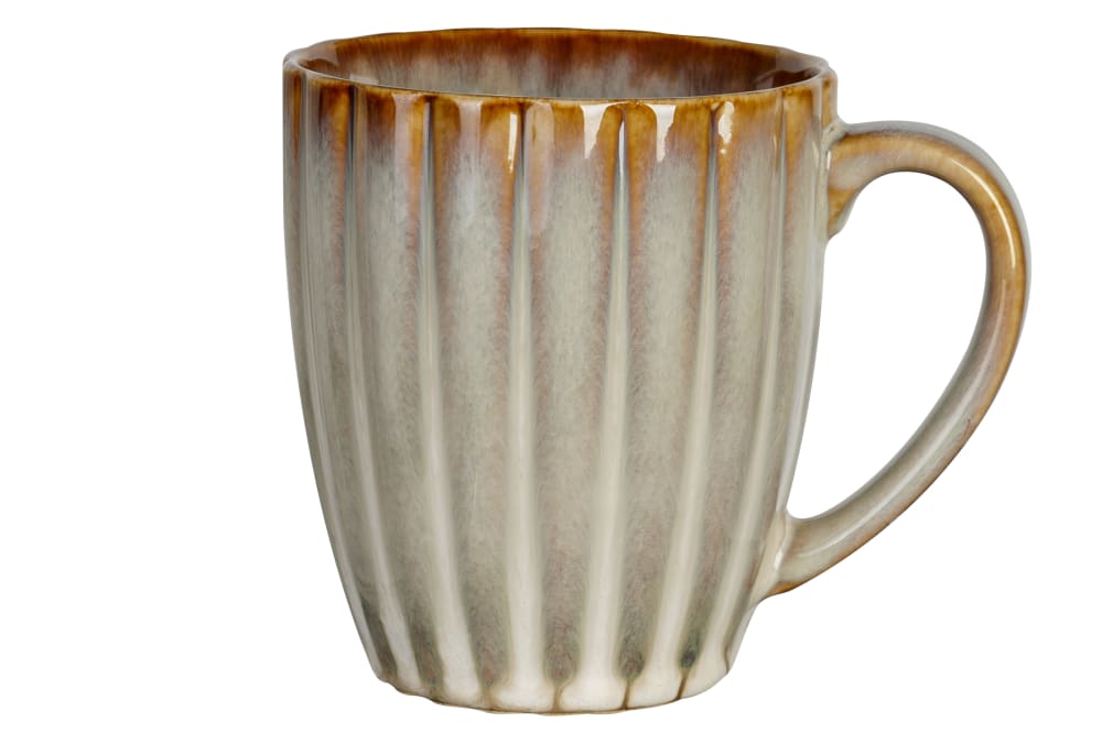 Cosy & Trendy 6er-Set Becher aus Steingut, Silber, 35 cl Silber Steingut